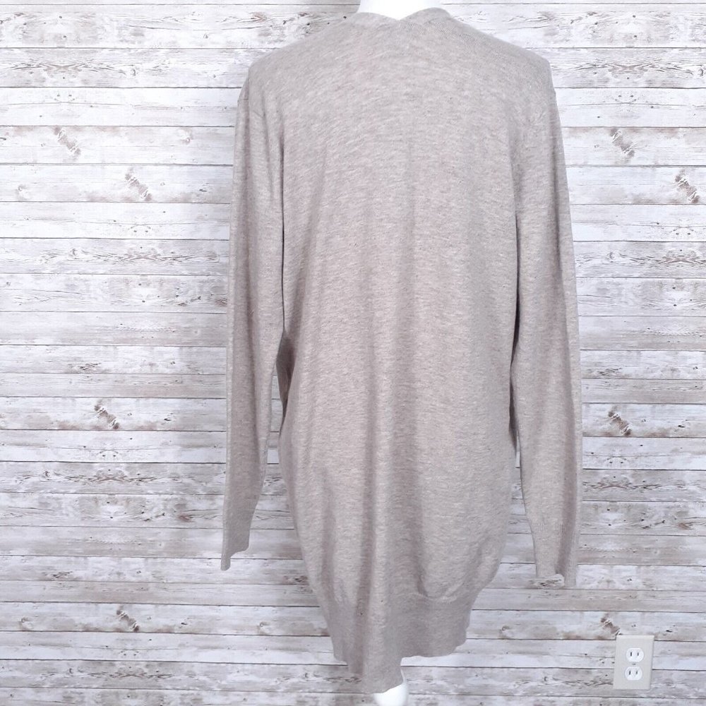 Sweet Romeo Womens Open Front Cardigan L Heather Latte 452A - Picture 3 of 5